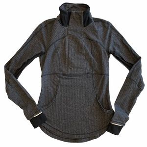Lululemon 6 black/grey herringbone pullover jacket